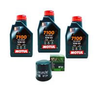 KIT TAGLIANDO OLIO MOTUL 7100 10W50 FILTRO HF204 TRIUMPH 900 Tiger GT 03MO38F1