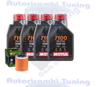 Kit Tagliando Olio Motul 7100 10W50 + Filtro Per Aprilia RSV 1000 R 2004>2005