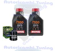 Kit Tagliando Olio Motul 7100 10W50 + Filtro Per GileraATV 250 Oregon2007>2008