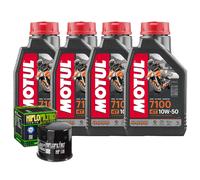 Kit Tagliando Olio Motul 7100 10W50 + Filtro Per SuzukiGSX-R600 WN WP1992>1993