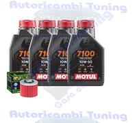 Kit Tagliando Olio Motul 7100 10W50 + Filtro Per Yamaha BT1100 Bulldog 2002>2006