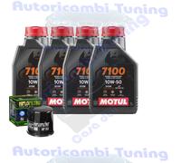 Kit Tagliando Olio Motul 7100 10W50 Per Kawasaki ZX600 ZX6-R Ninja 2009>2013