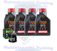 Kit Tagliando Olio Motul 7100 10W50 Per Suzuki GSX-R400 RL RM RN GK76A 1990>1992