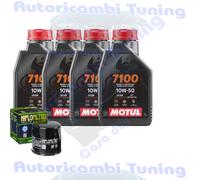 Kit Tagliando Olio Motul 7100 10W50 Per Triumph 600 Daytona2003>2004