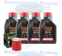 Kit Tagliando Olio Motul 7100 10W60 + Filtro Per Moto Morini 1200 Corsaro 2006>