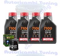 Kit Tagliando Olio Motul 7100 10W60 Per Kawasaki ZX900 E1 E2 ZX-9R 2000>2001