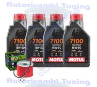 Kit Tagliando Olio Motul 7100 15W50 + Filtro Per Honda CB350 F F1 1973>1974