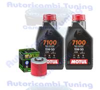 Kit Tagliando Olio Motul 7100 15W50 + Filtro Per Yamaha BW350 T1987