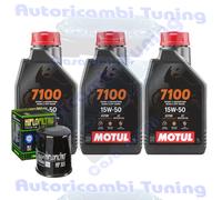 Kit Tagliando Olio Motul 7100 15W50 Per Kawasaki Z400 ER400 D-KF LF2019>2020