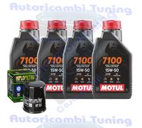 Kit Tagliando Olio Motul 7100 15W50 Per Kawasaki ZX600 ZX6-R Ninja2009>2013