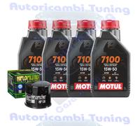 Kit Tagliando Olio Motul 7100 15W50 Per SuzukiATV LT-A700 X King Quad2005>2008