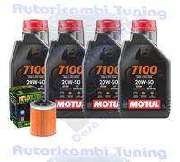 Kit Tagliando Olio Motul 7100 20W50 Filtro Per Aprilia RSV 1000 R Nera 2004>2008