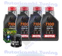 Kit Tagliando Olio Motul 7100 20W50 Filtro Per Ducati 620 S Monster ie 2002>2003