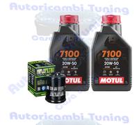 Kit Tagliando Olio Motul 7100 20W50 + Filtro Per Gilera ATV 250 Oregon 2007>2008