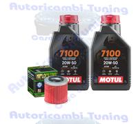 Kit Tagliando Olio Motul 7100 20W50 + Filtro Per Husqvarna TC450 2002>2007