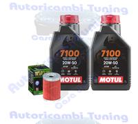 Kit Tagliando Olio motul 7100 20W50 + Filtro Per Kawasaki KH125 EX 2003>2006