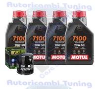 Kit Tagliando Olio Motul 7100 20W50 Filtro Per Moto Guzzi 1100 Breva2004>2009