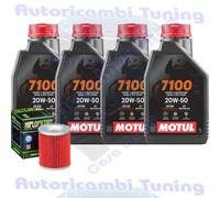 Kit Tagliando Olio Motul 7100 20W50 + Filtro Per Moto Morini 1200 Sport 2006>