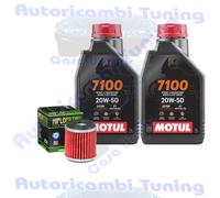 Kit Tagliando Olio Motul 7100 20W50 + Filtro Per Yamaha CZD300 A X-Max ABS 2021