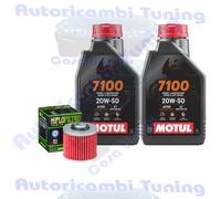 Kit Tagliando Olio Motul 7100 20W50 + Filtro Per Yamaha XT500 1976>1985