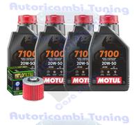 Kit Tagliando Olio Motul 7100 20W50 Filtro Per Yamaha XVS1100 DragStar1999>2005