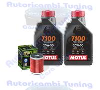 Kit Tagliando Olio Motul 7100 20W50 Filtro Per YamahaATV YFZ450 X-Z A2010>2011