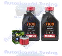 Kit Tagliando Olio Motul 7100 20W50 Per Aprilia 200 Scarabeo Rotax1999>2003