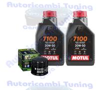 Kit Tagliando Olio Motul 7100 20W50 Per Piaggio 400 Beverly Tourer2008>2009