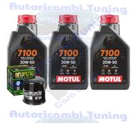 Kit Tagliando Olio Motul 7100 20W50 Per Yamaha YFM450 Kodiak Hunter2018>2019