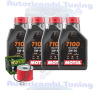 Kit Tagliando Olio Motul 7100 5W40 + Filtro Per Kawasaki KZ750 G1 LTD 1980