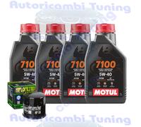 Kit Tagliando Olio Motul 7100 5W40 + Filtro Per Suzuki GSF650 Bandit 2009>2011