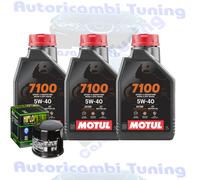Kit Tagliando Olio Motul 7100 5W40 + Filtro Per Yamaha XP 500 TMAX 2008>2011