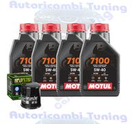 Kit Tagliando Olio Motul 7100 5W40 + Filtro Per Yamaha XVZ13 TF Royal 2000>2010