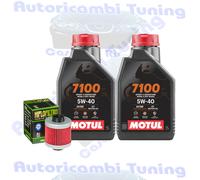 Kit Tagliando Olio Motul 7100 5W40 Per Aprilia 125 Leonardo ST1996>2005
