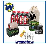 Kit tagliando Olio MOTUL 7100 Filtri Candele per Honda CB900 F2 Hornet 2002 2007