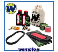 Kit tagliando Olio MOTUL Filtri Candele Cinghia Rulli Kymco Downtown 300 2009-16