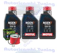 Kit Tagliando Olio Motul NGEN7 10W40 + Filtro Per Kawasaki KZ550 H1 H2 1982>1984