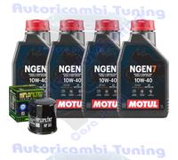 Kit Tagliando Olio Motul NGEN7 10W40 Per Kawasaki ZX600 ZX6-R Ninja 2009>2013