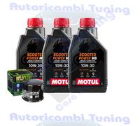 Kit Tagliando Olio Motul Scooter 10W30 Filtro Per Kymco700i MyRoad2011>2016