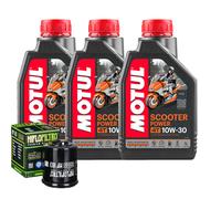 Kit Tagliando Olio Motul Scooter 10W30 Per Piaggio 300 MP3 4V Ibrido LT 10>15