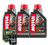 Kit Tagliando Olio Motul Scooter 5W40 Filtro Per Gilera 300 Nexus i.e 2008>2015