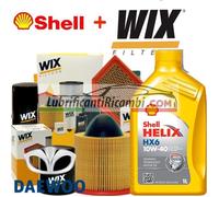 Kit tagliando Olio SHELL HELIX HX6 10W40 3LT+3 FILTRI DAEWOO MATIZ 0,81 38KW