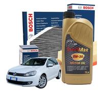 Kit Tagliando Olio Speed Max 5w30 5lt 4 Filtri Bosch Vw Golf 6 1.6 Tdi 77 Kw
