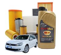 Kit Tagliando Olio Speed Max 5w30 5lt 4 Filtri Vari Vw Golf 6 1.6 Tdi 105 Cv