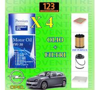 KIT TAGLIANDO OPEL ASTRA H 1.3 CDTI 90 CV - OLIO 5W30 + 4 FILTRI IMP. PURFLUX