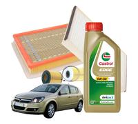 Kit Tagliando Opel Astra H 5 Litri Olio Motore Castrol Edge 5W30 C3 4 Filtri