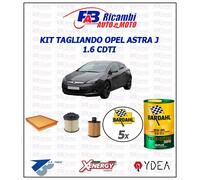 KIT TAGLIANDO OPEL ASTRA J 1.6 CDTI - 3 FILTRI 5 LITRI BARDAHL TECHNOS 5W30