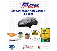 KIT TAGLIANDO OPEL ASTRA J 1.6 CDTI - 4 FILTRI 5 LITRI BARDAHL TECHNOS 5W30
