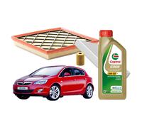 Kit Tagliando Opel Astra J 3 Filtri 6LT Olio Castrol Edge 5W30 C3