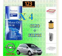 KIT TAGLIANDO OPEL CORSA D 1.3 CDTI 95 CV - OLIO 5W30 + 4 FILTRI M.A13DTE '10>
